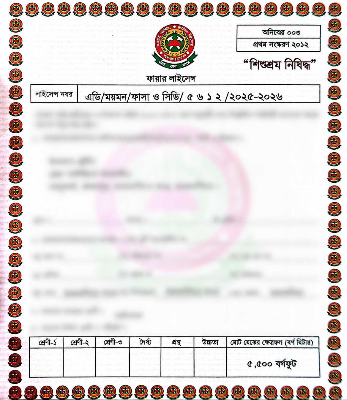 Fire License